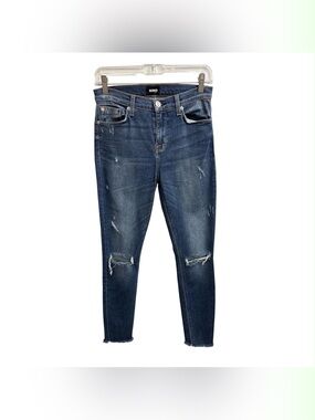 Hudson Jeans Distressed Skinny Jeans - Dark Blue Size S